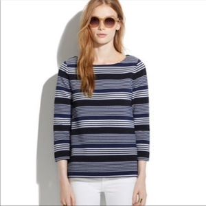 Madewell black blue white Gallerist Ponte top